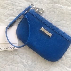 NWT Royal Blue Calvin Klein wristlet clutch